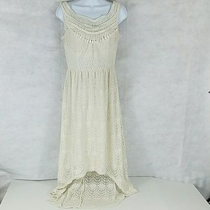 Lace overlay high - low dress by London Times